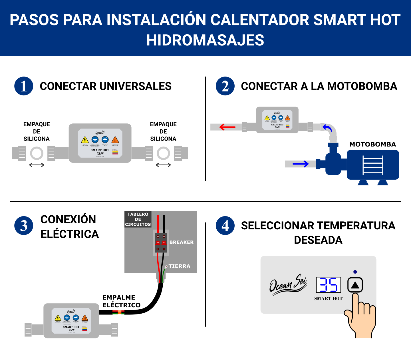 pasos para conectar calentador para jacuzzi